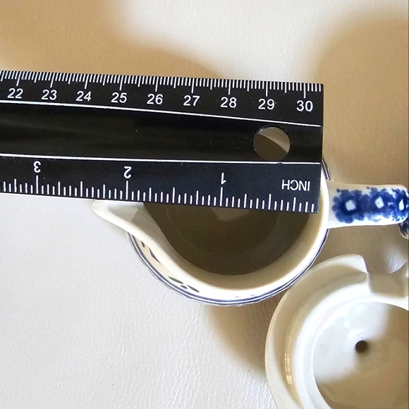 Polish Pottery Sugar Bowl/lid and Creamer - Picture 8 of 8